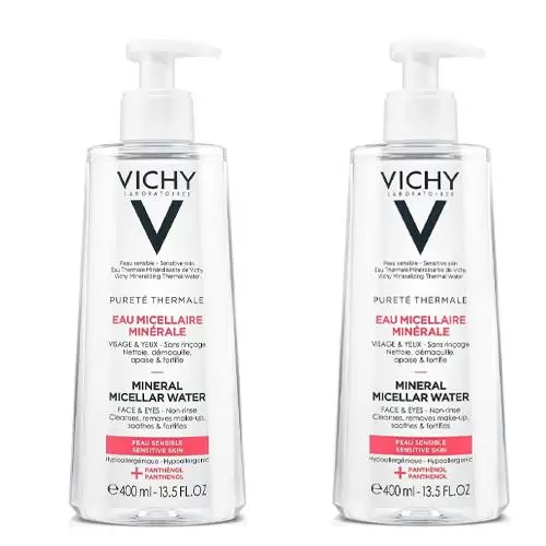 VICHY  PURETE THERMALE (Набор мицеллярная вода с минералами для чувствительной кожи КОЖИ 400 МЛ Х 2 ШТ второй в подарок )