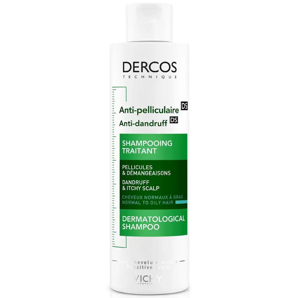 VICHY DERCOS Интенсивный шампунь-уход против перхоти для нормальных и жирных волос 200 ml